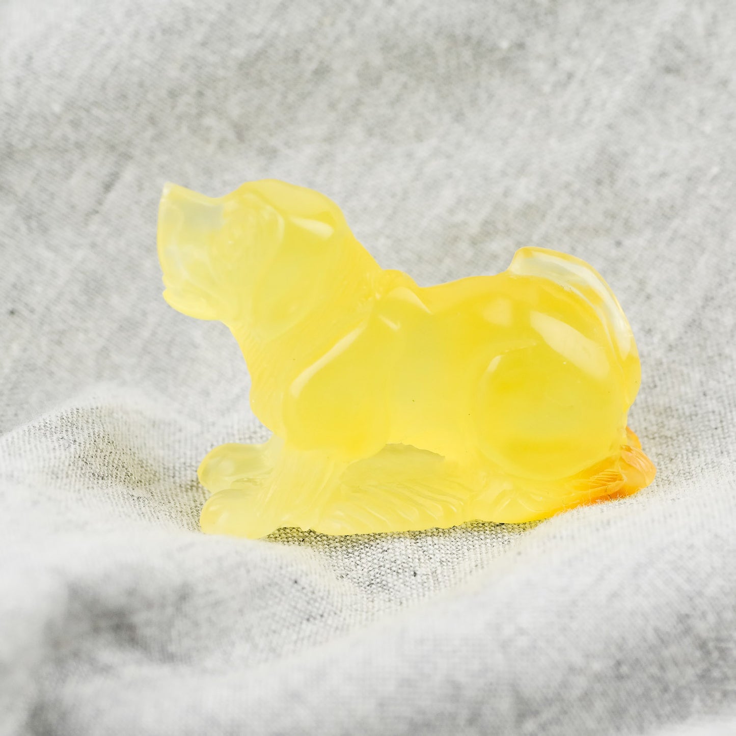 Hand carved Baltic amber figurine for dog owners