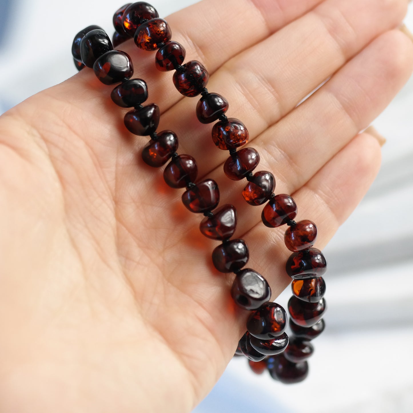 Large natural Baltic amber beads necklace