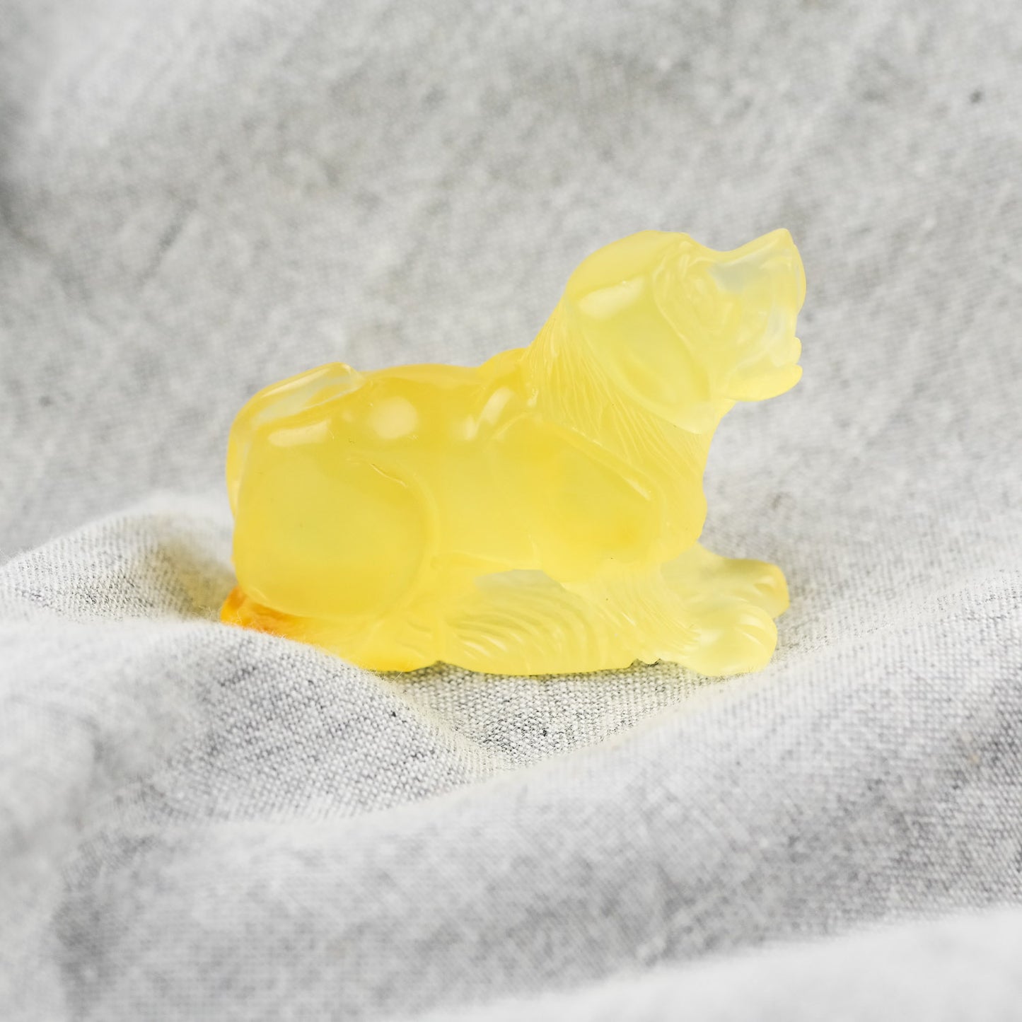 Hand carved Baltic amber figurine for dog owners