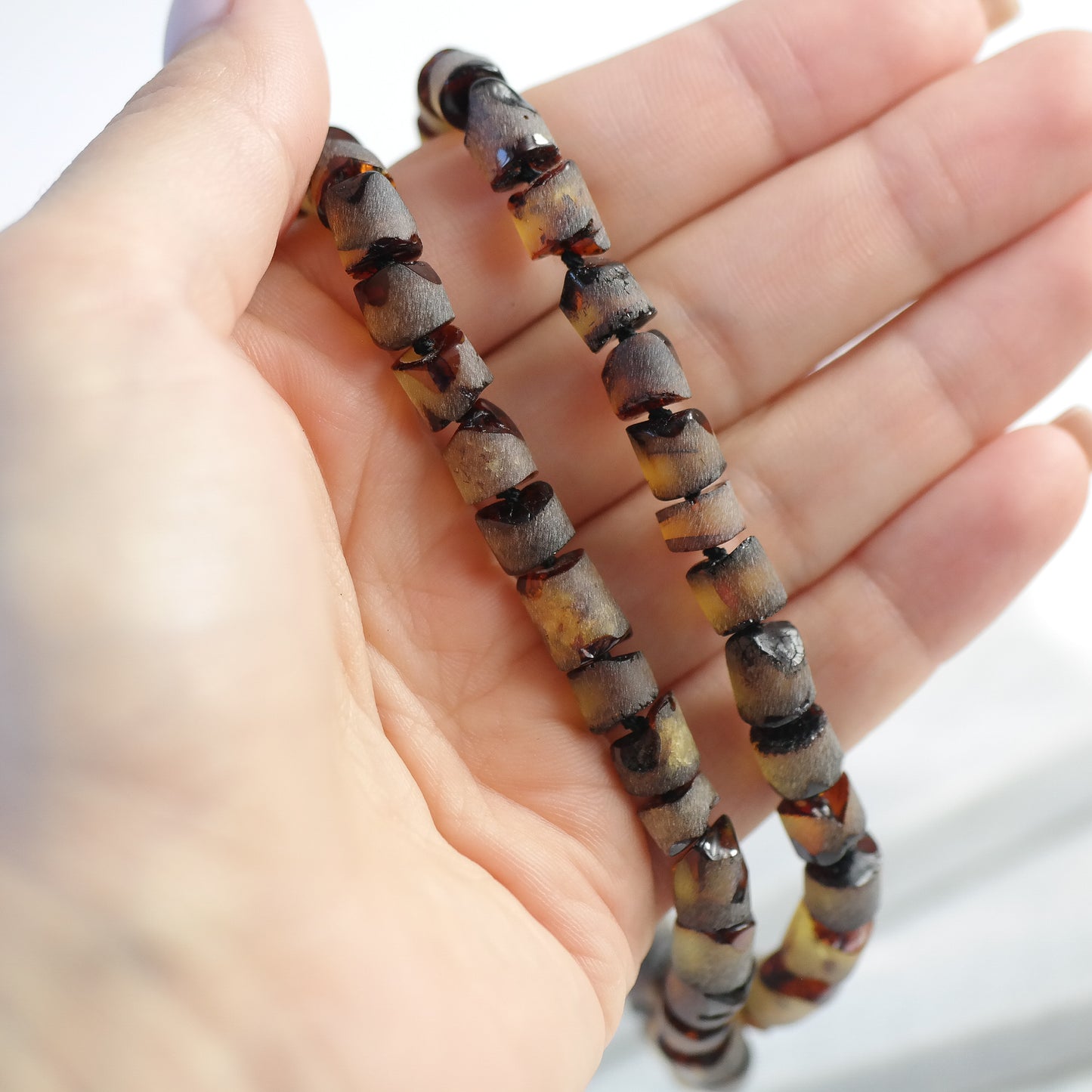 Unisex natural Baltic amber necklace