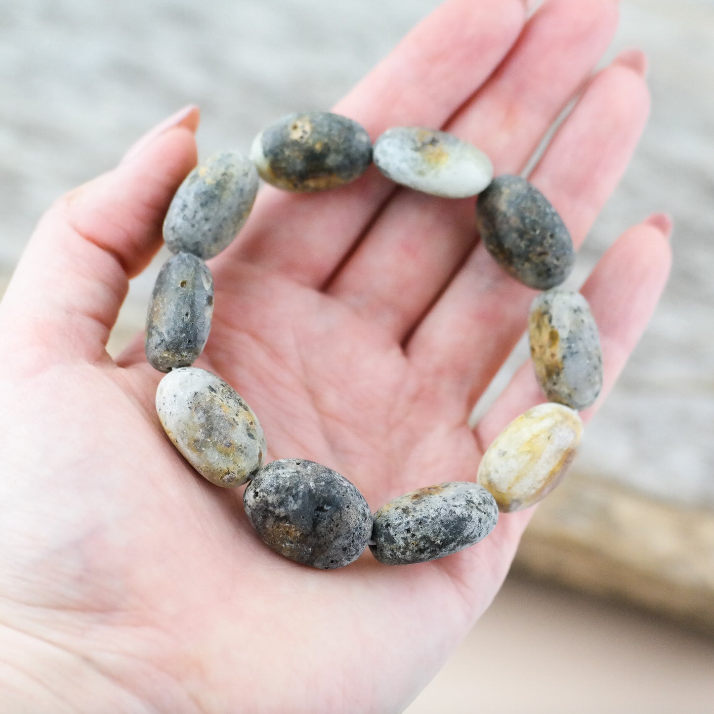 Unique raw amber bracelet for women
