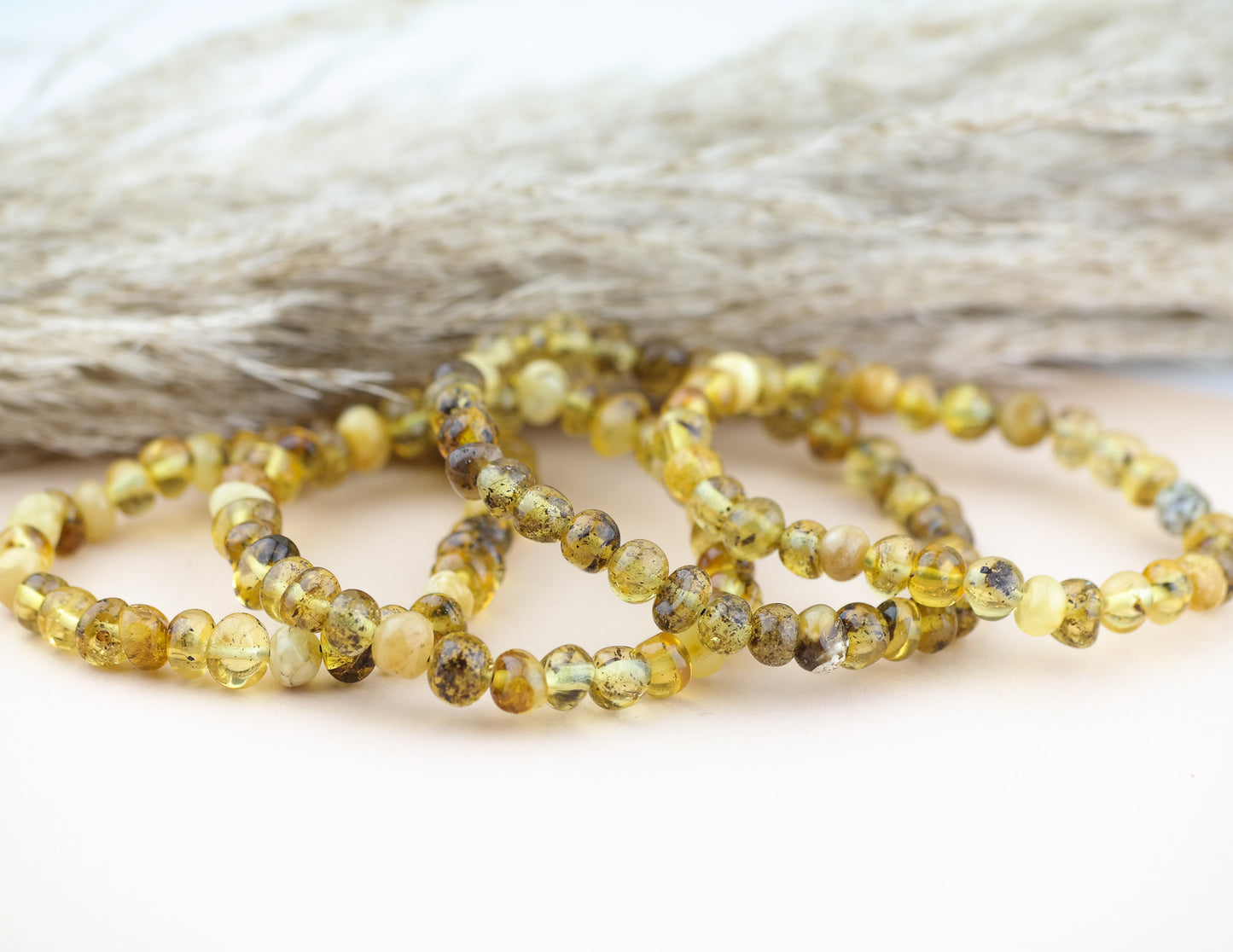 Natural green amber bracelets for men and women