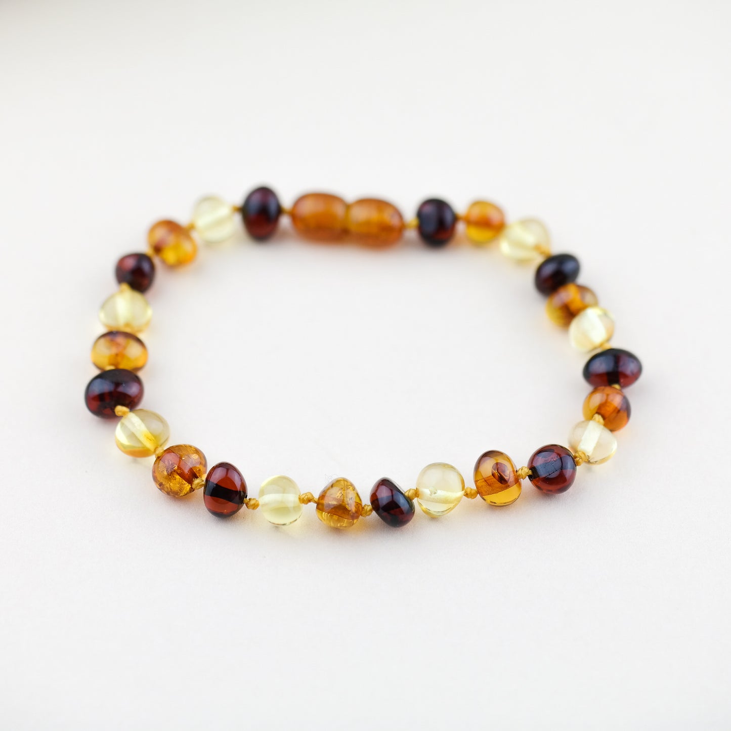 Colourful amber bracelet