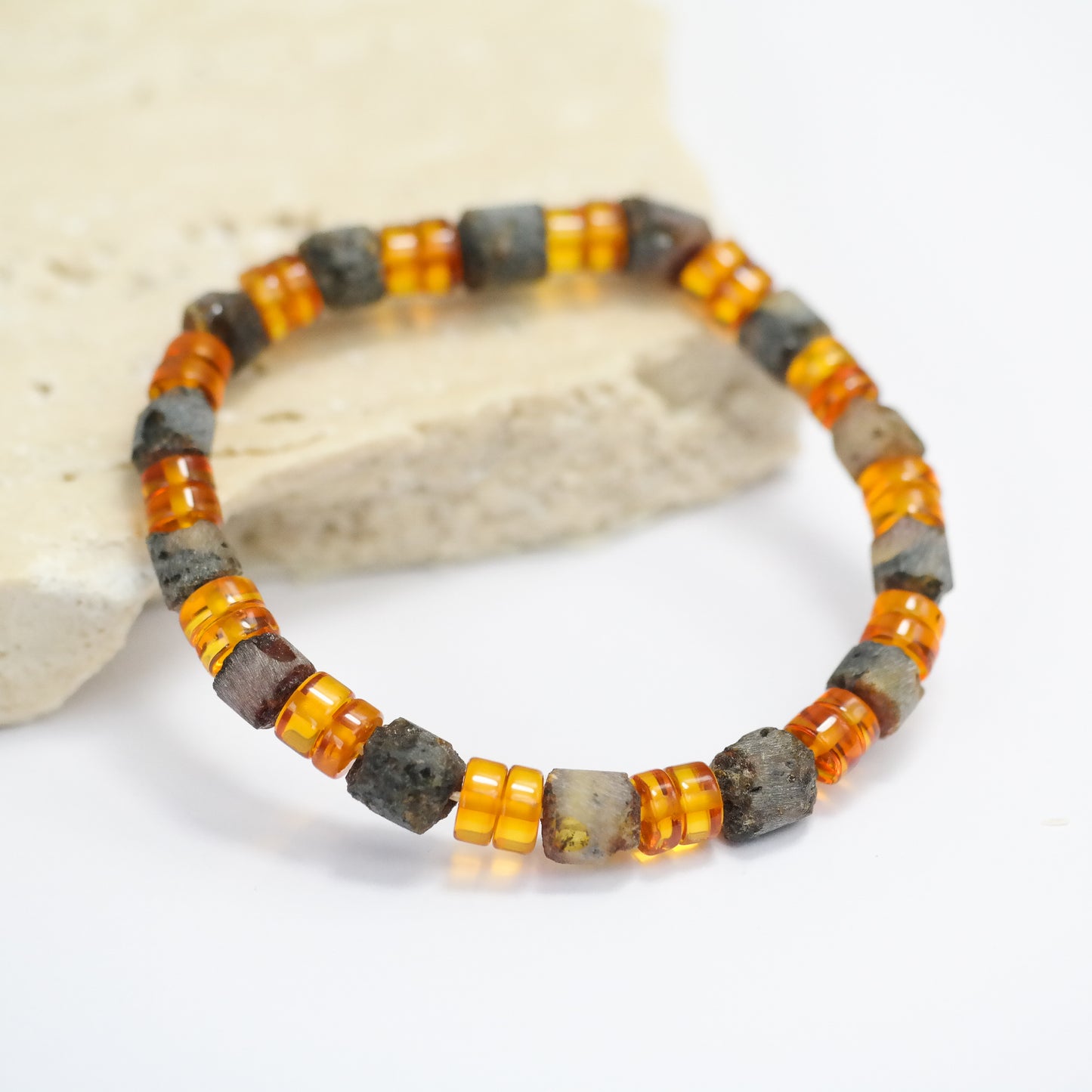 Unisex amber bracelet from cognac beads