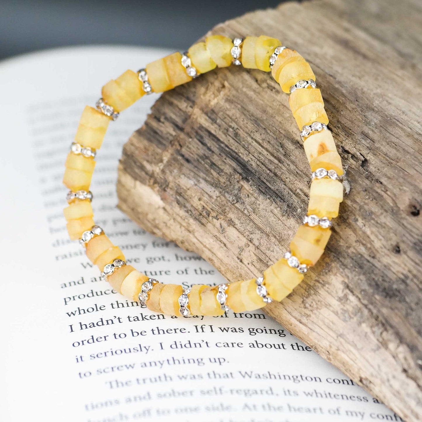 Natural raw Baltic amber bracelets with gold accents