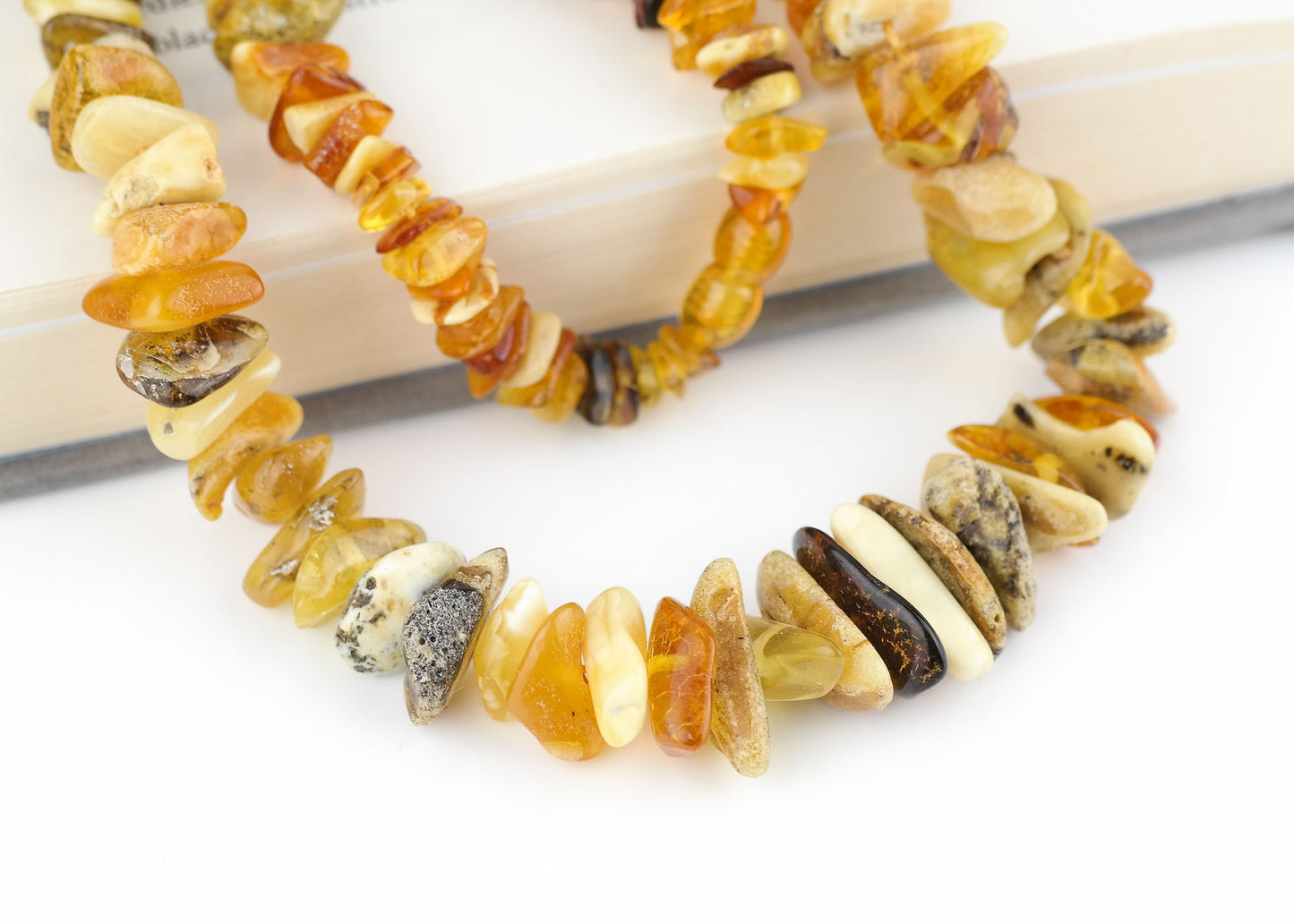 Multicolour natural Baltic amber necklace for men and women