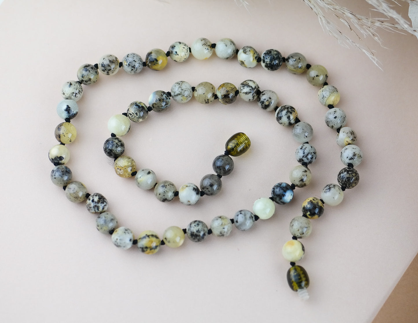 Sea sediment amber necklace