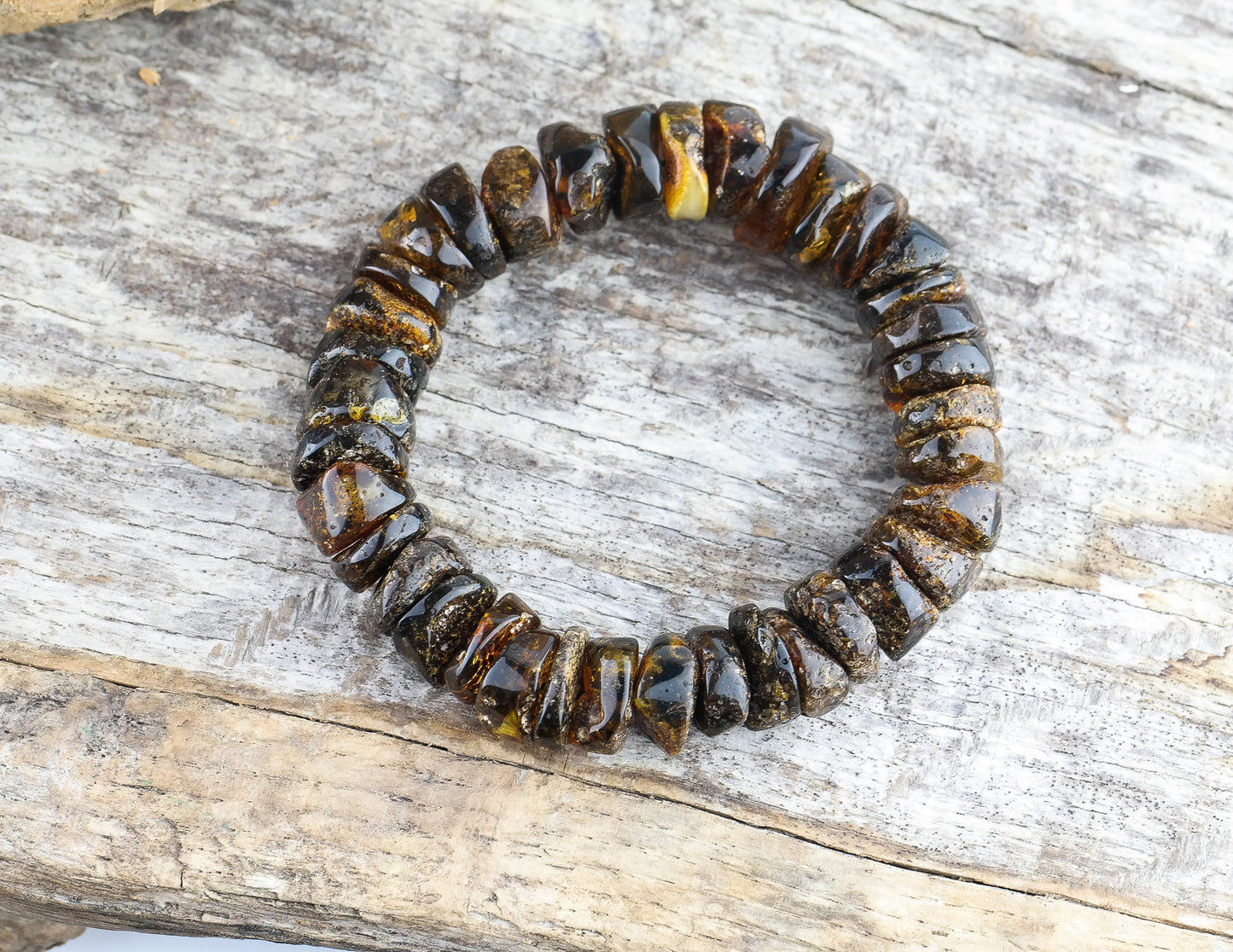 Natural green amber bracelet