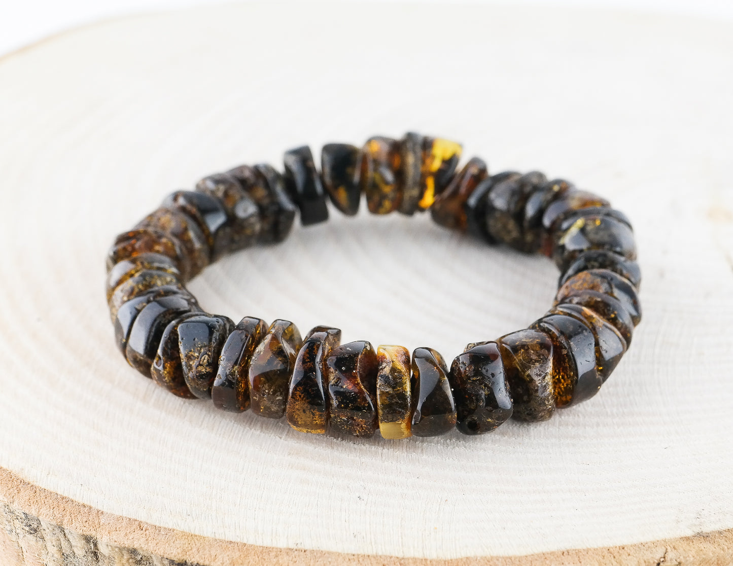 Natural green amber bracelet