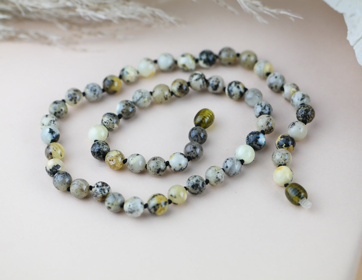Sea sediment amber necklace