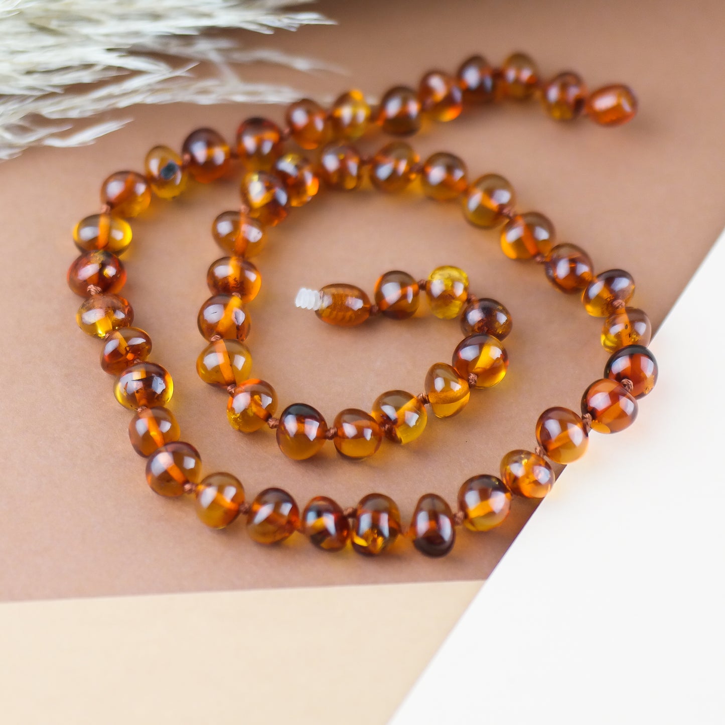 Natural Baltic amber necklace from large baroque beads