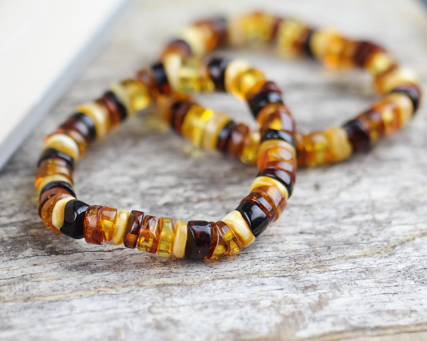 Multicolour natural amber bracelets