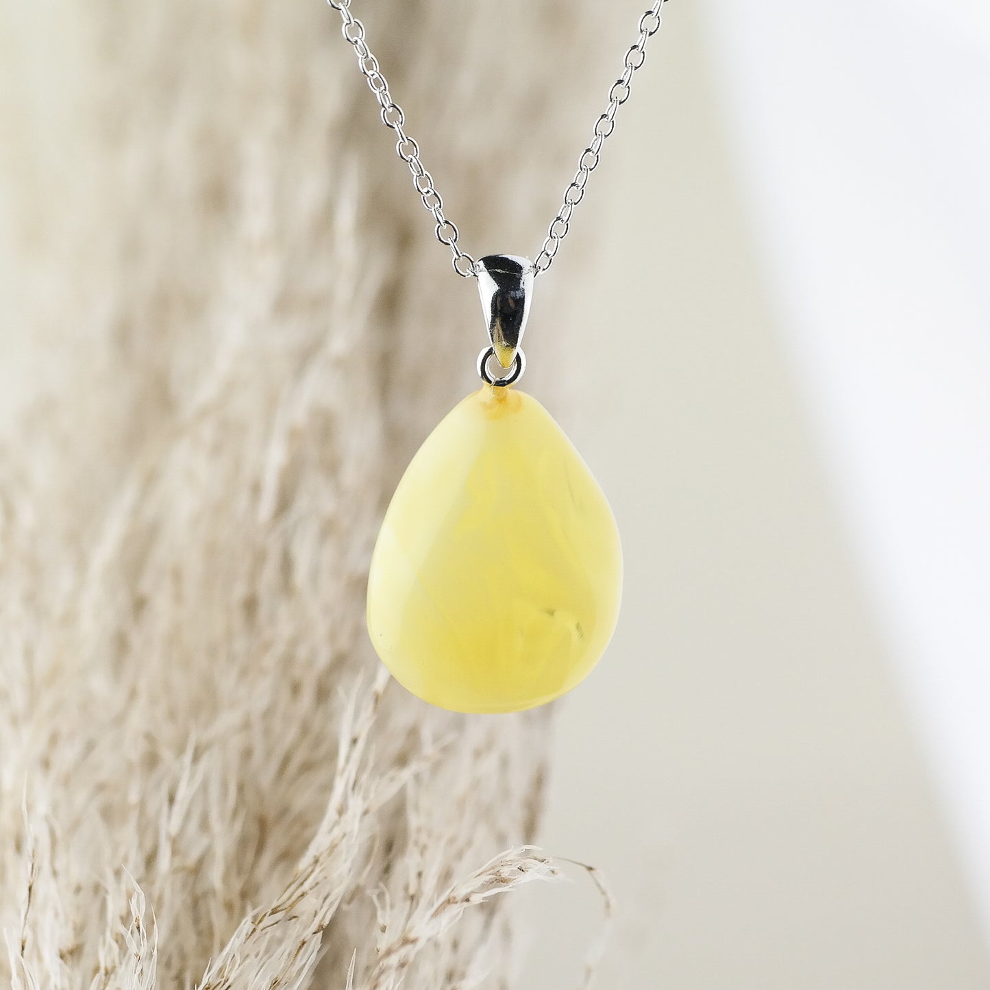 Amber butterscotch drop pendant