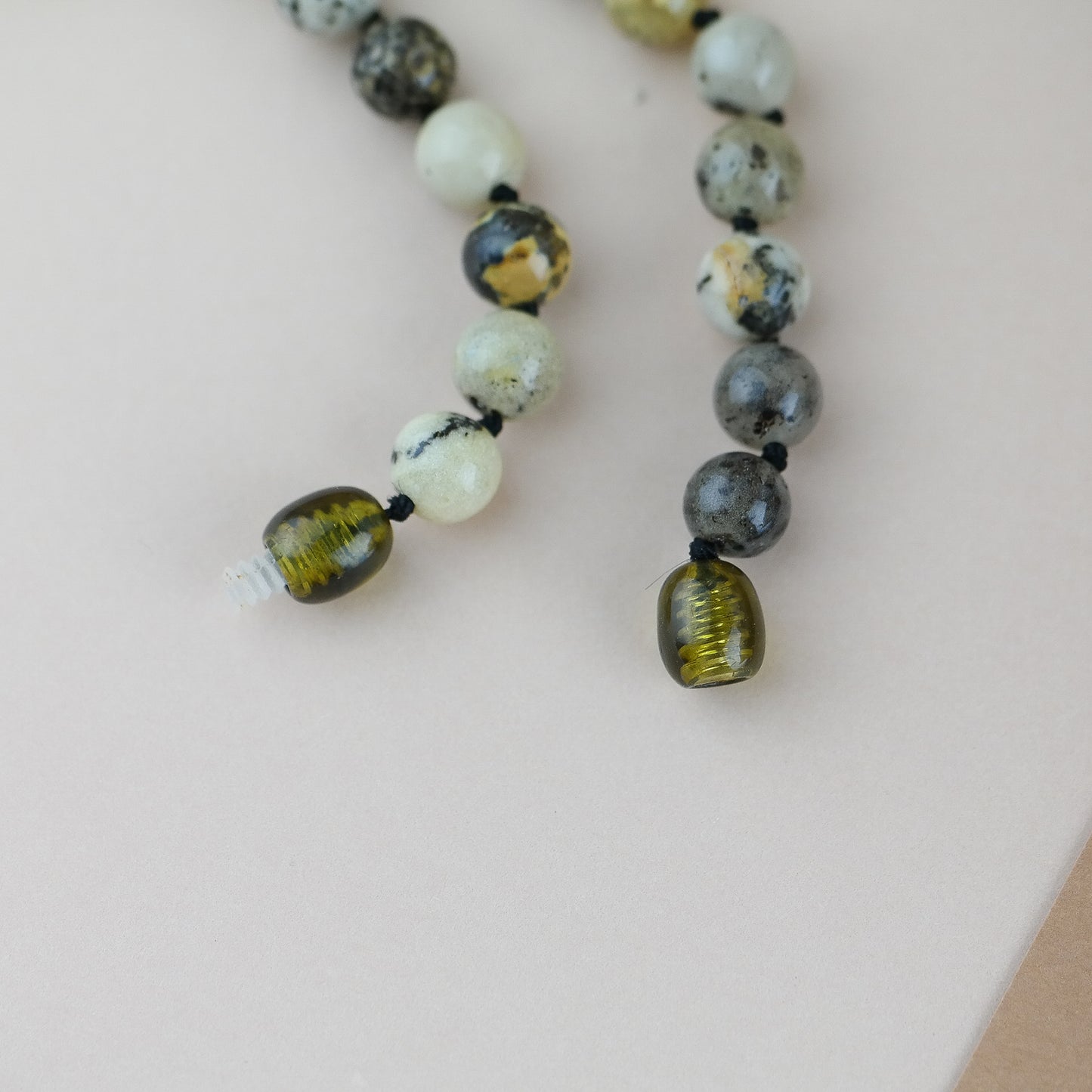 Sea sediment amber necklace