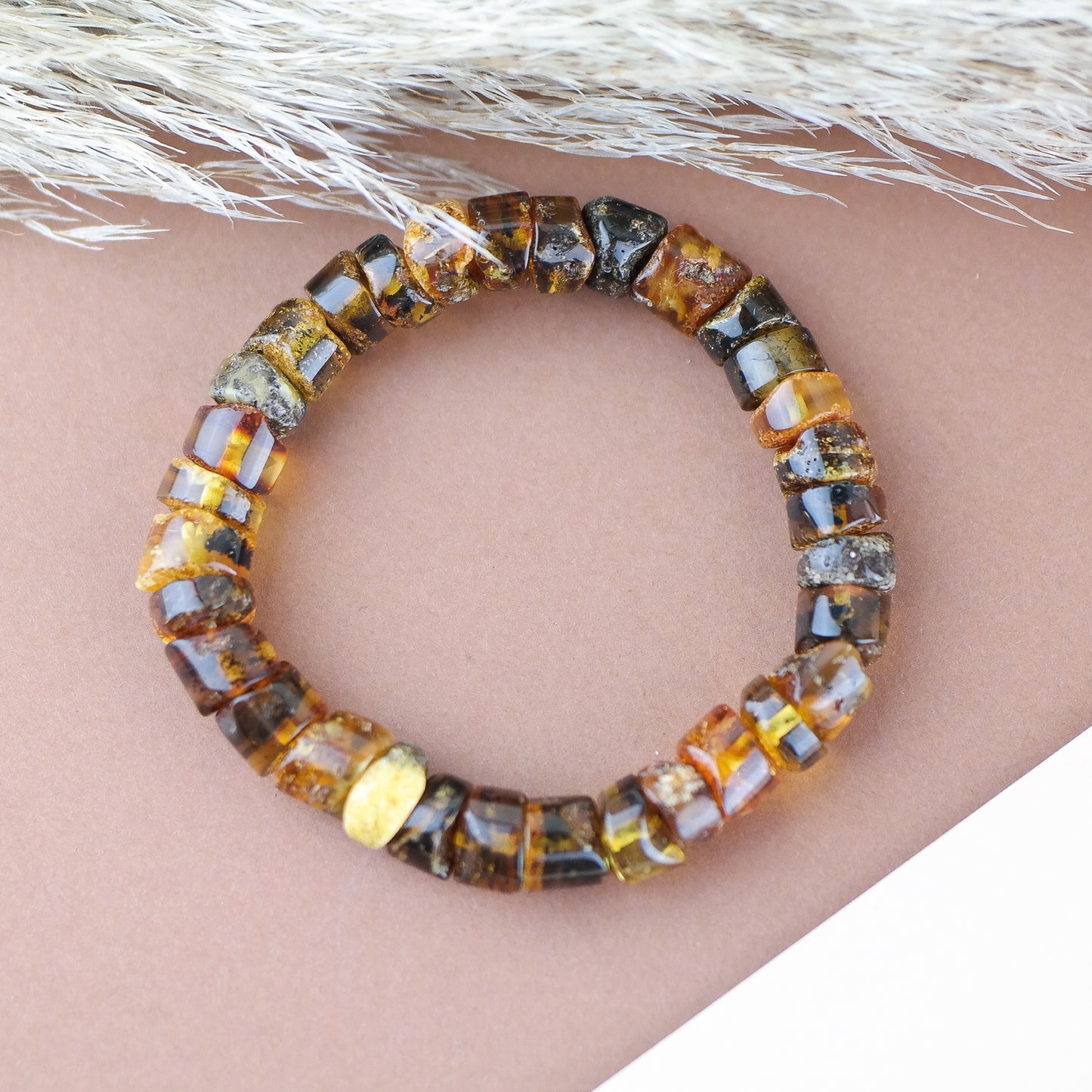 Natural Baltic amber bracelet for men and women
