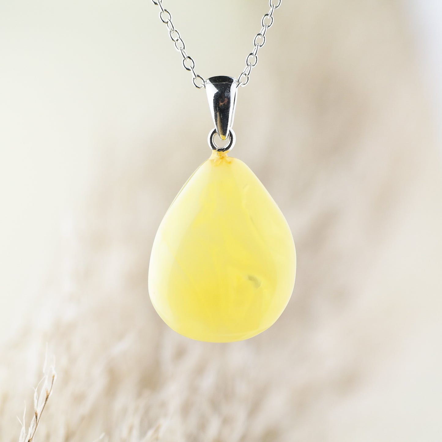 Amber butterscotch drop pendant