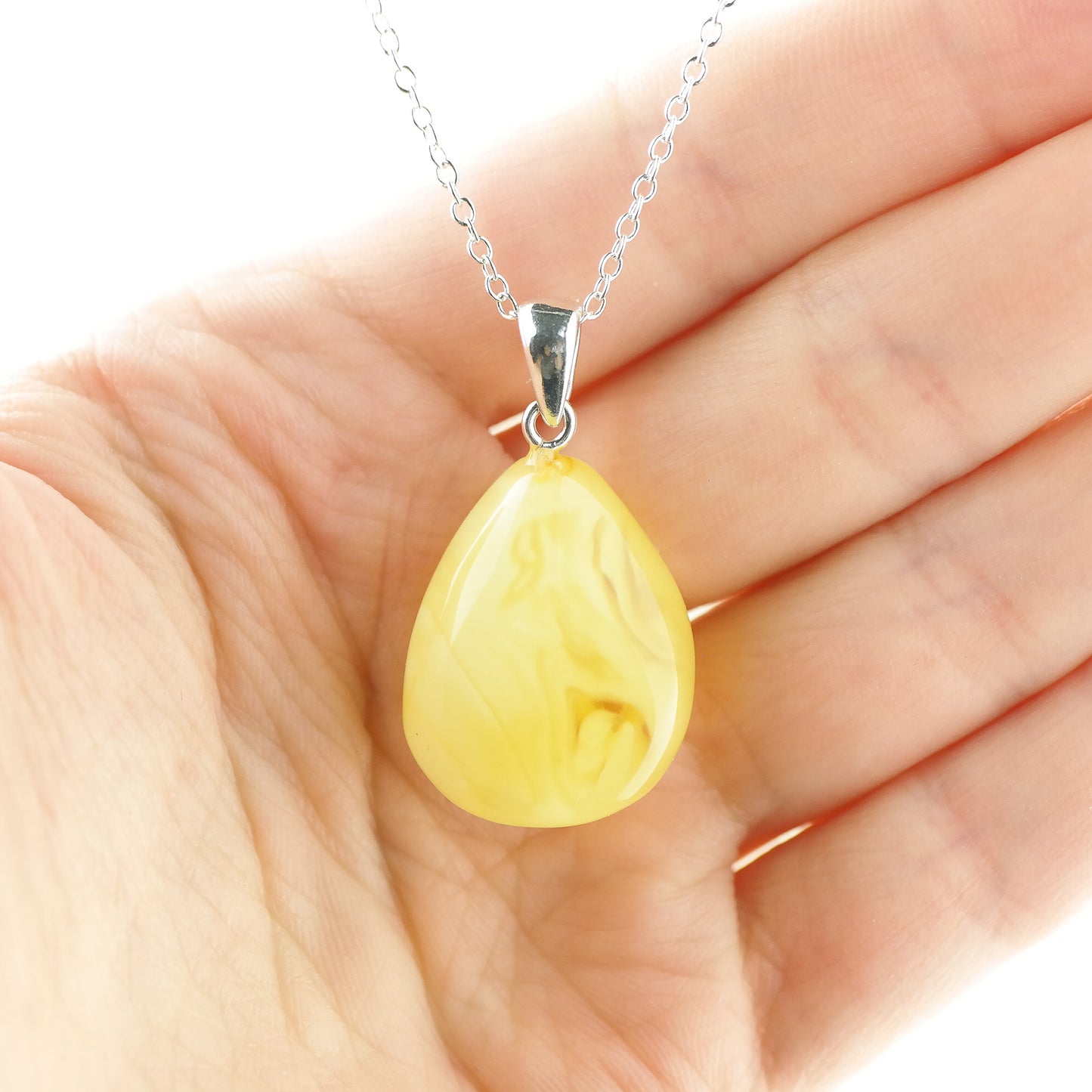 Amber butterscotch drop pendant