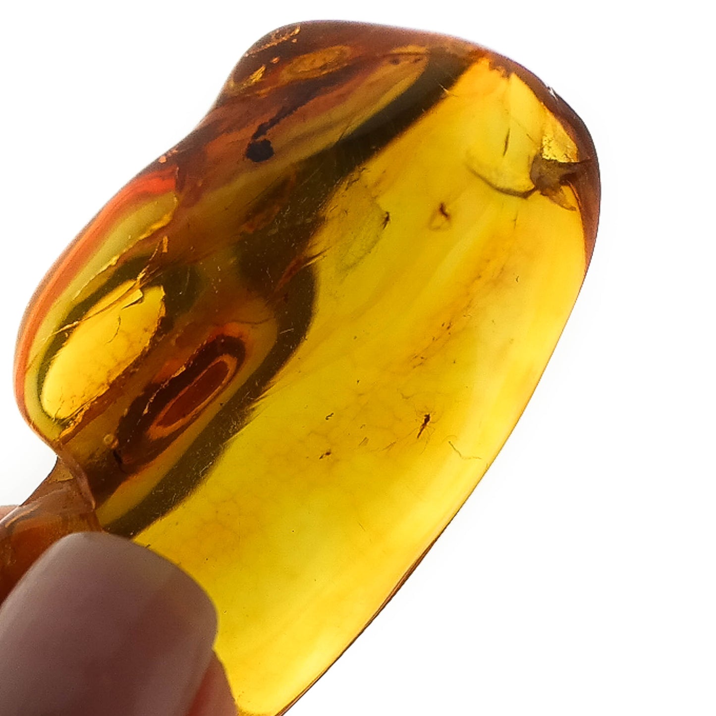 Natural Baltic amber stone with inclusions