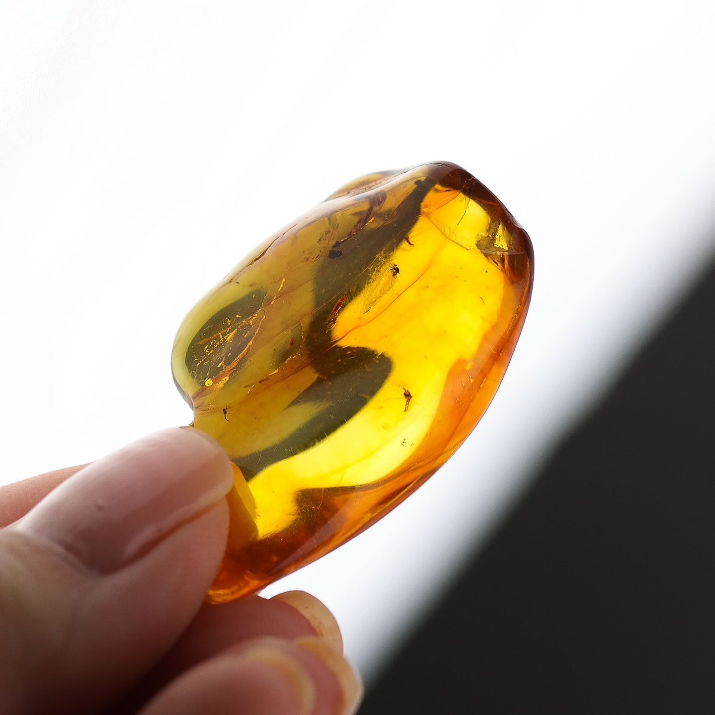 Natural Baltic amber stone with inclusions