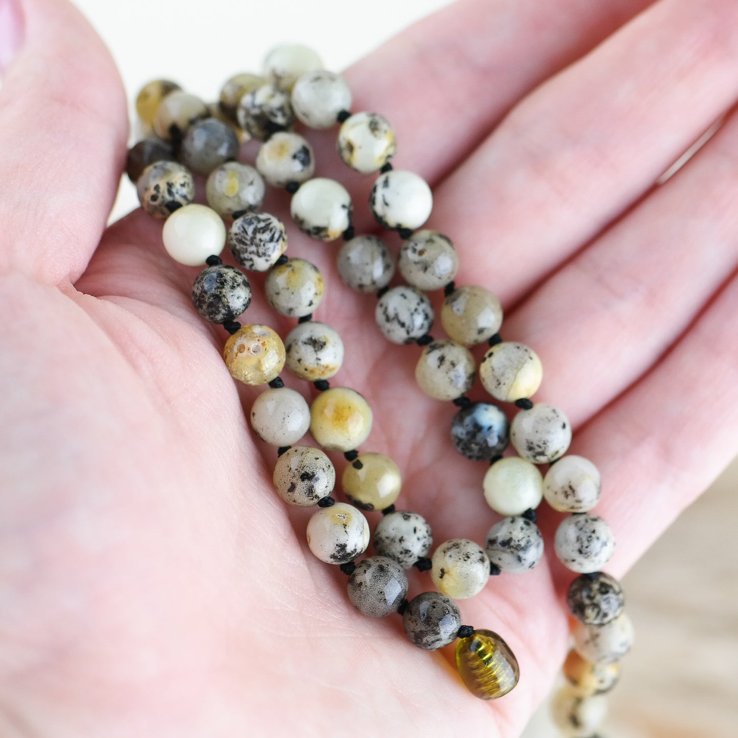 Sea sediment amber necklace