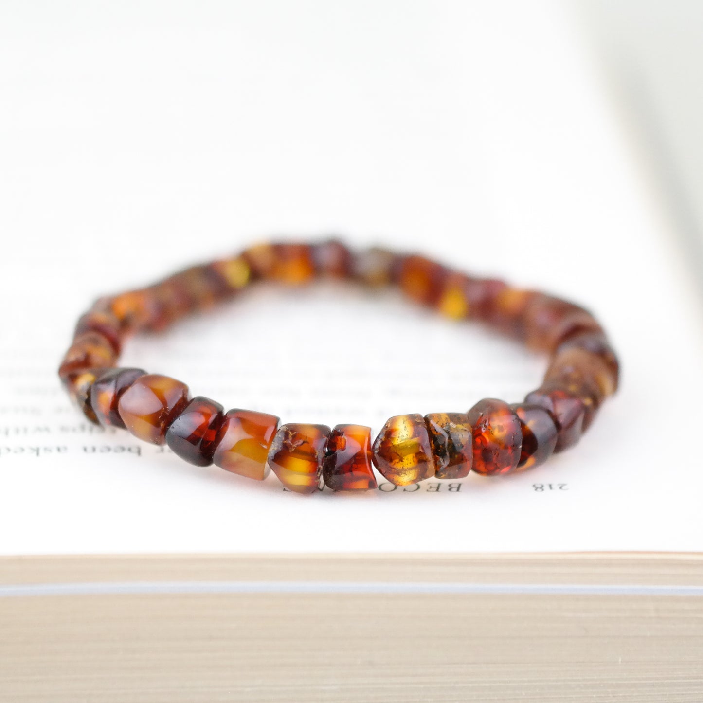 Beautiful unisex, cognac amber bracelet