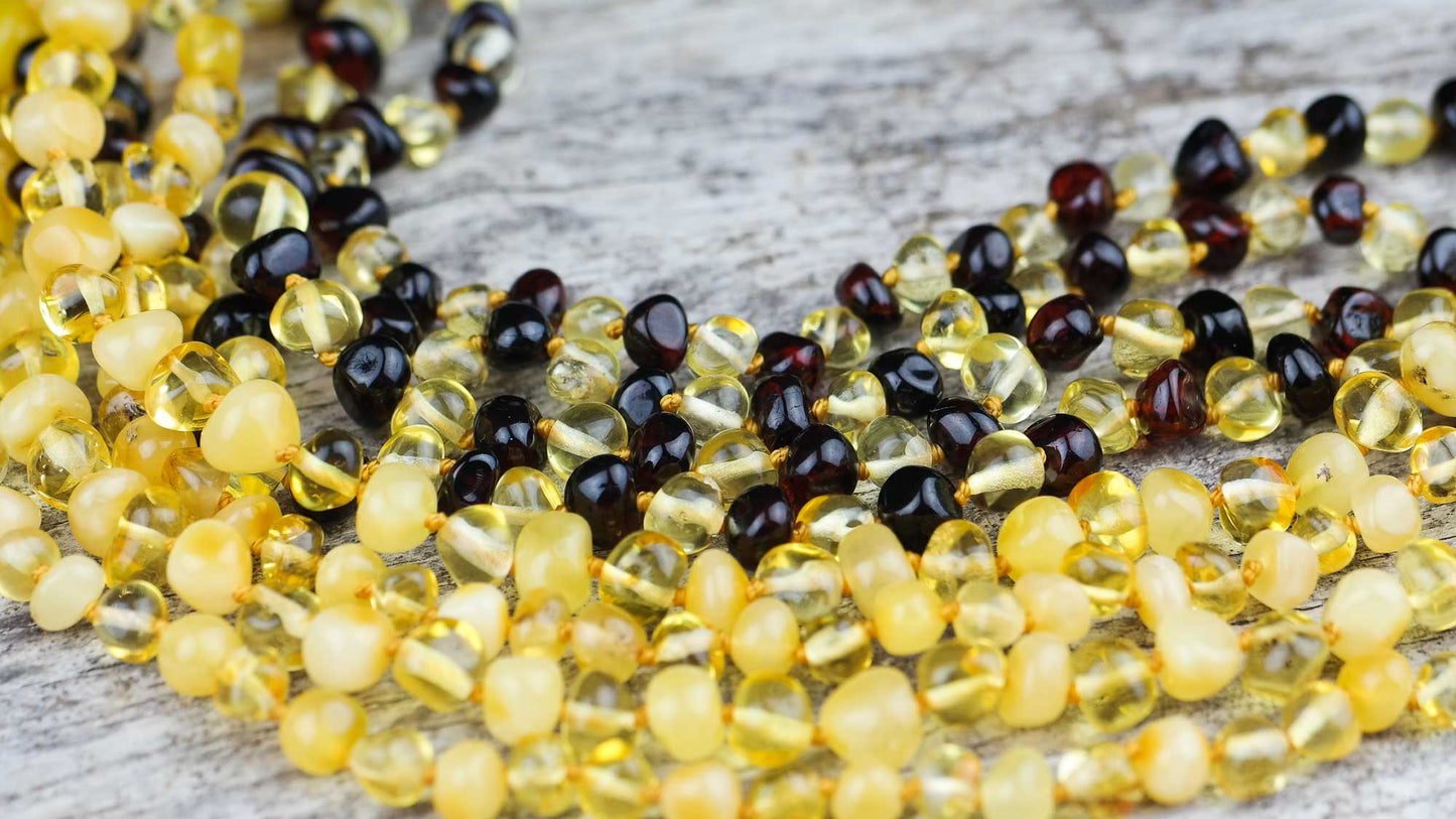 Natural amber multicoloured chokers