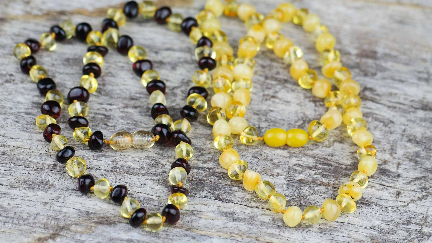 Natural amber multicoloured chokers