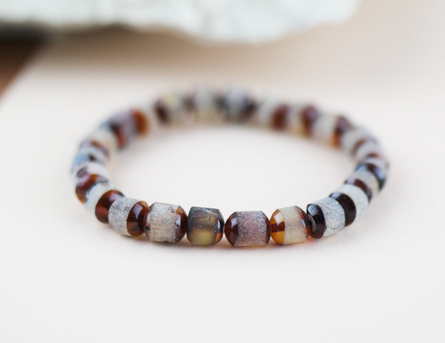 Natural raw cherry amber bracelet