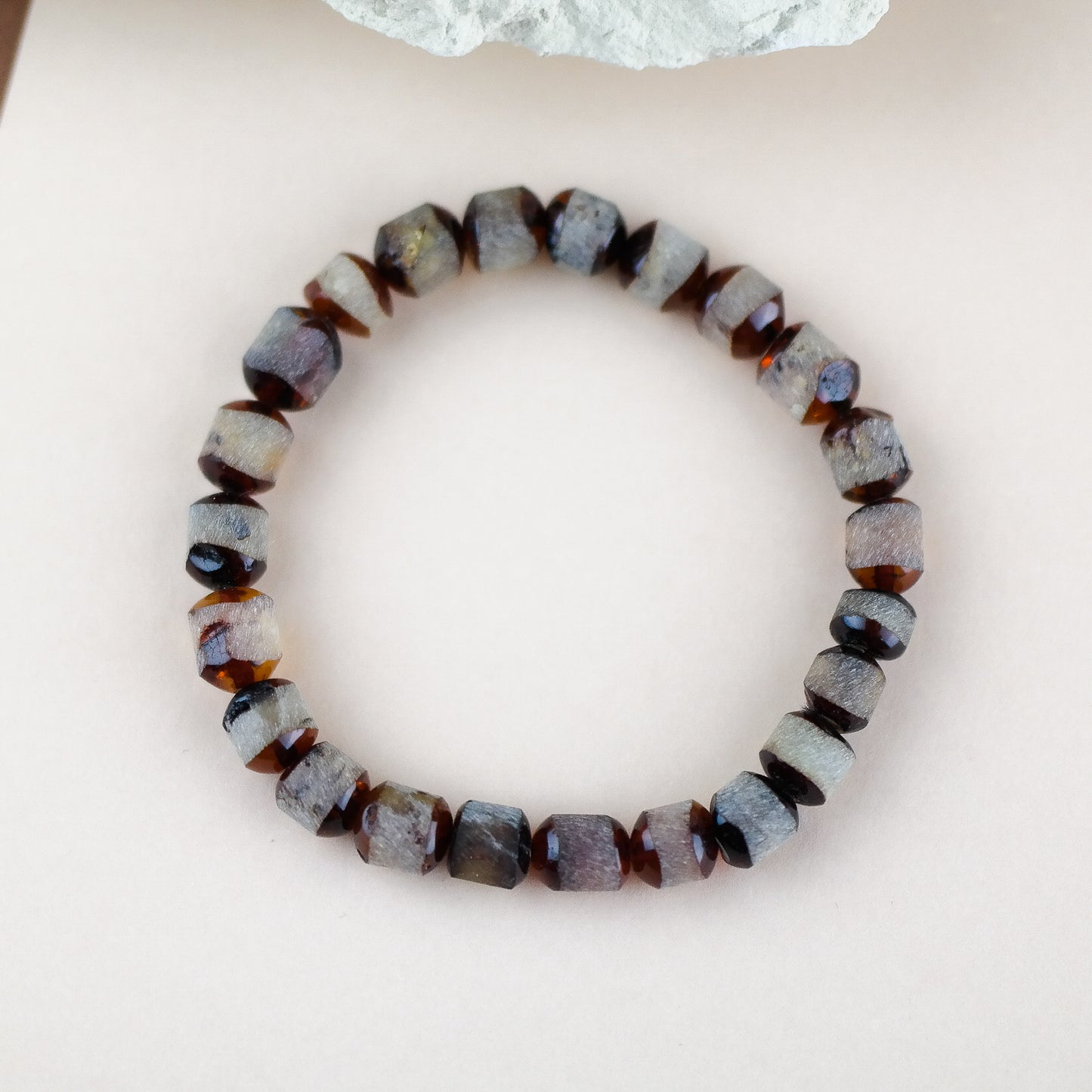 Natural raw cherry amber bracelet