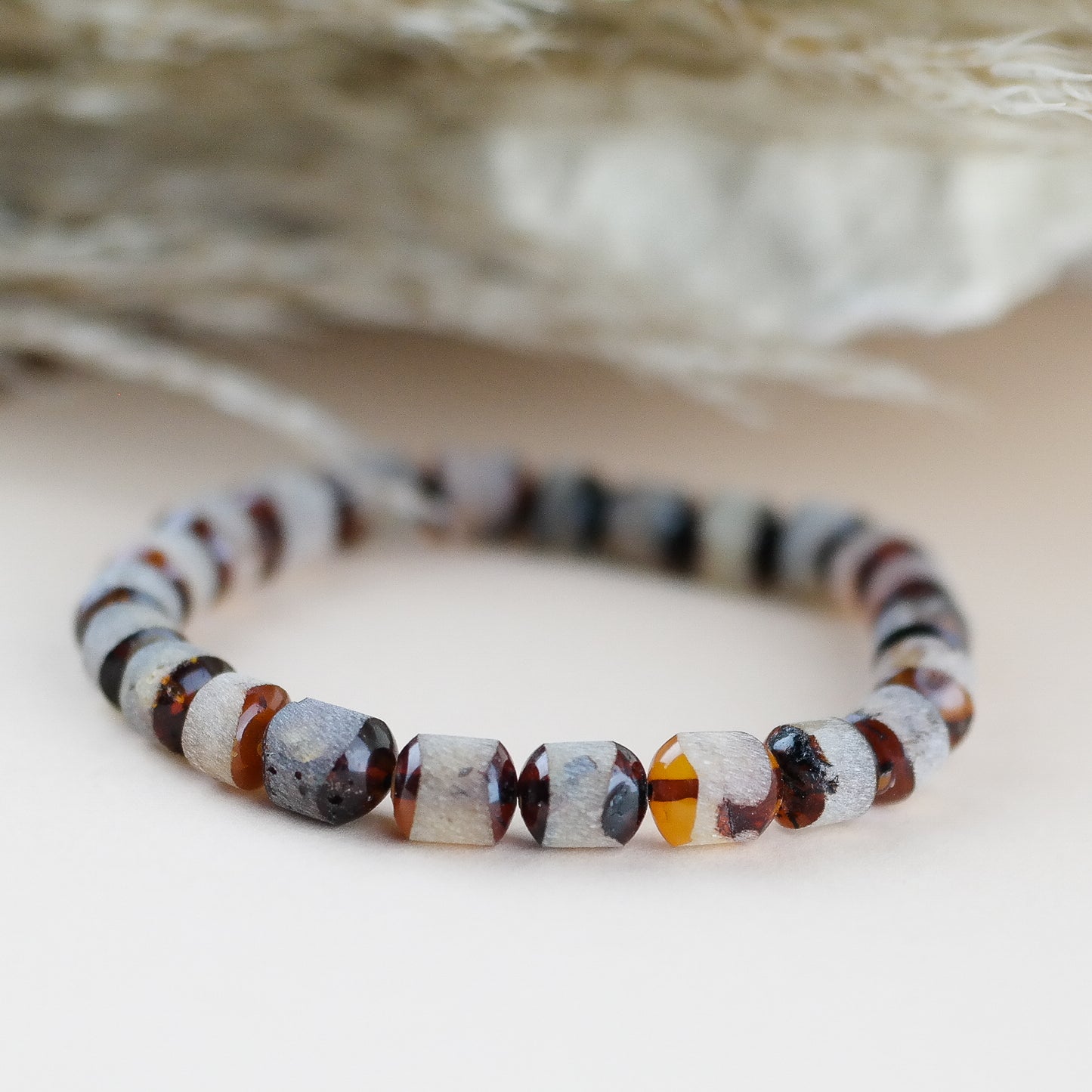 Natural raw cherry amber bracelet