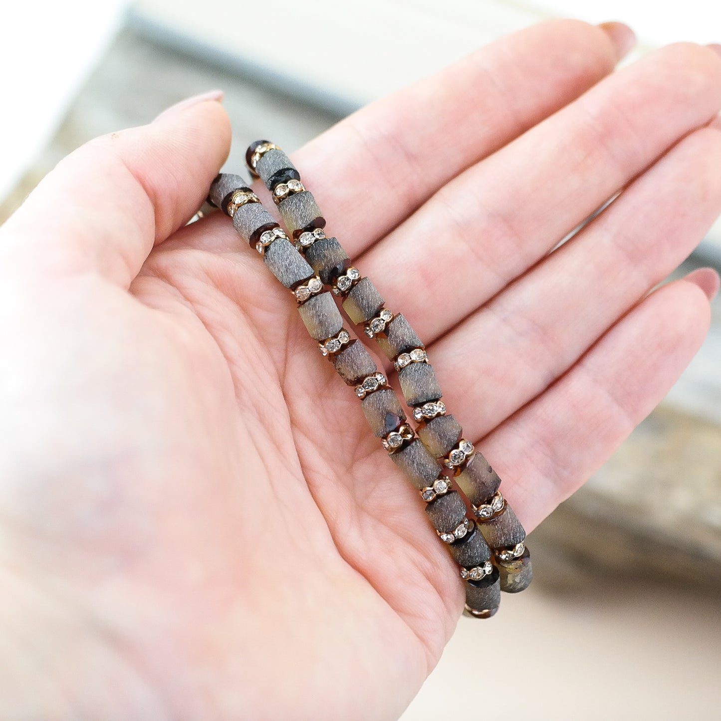 Natural raw Baltic amber bracelets with gold accents