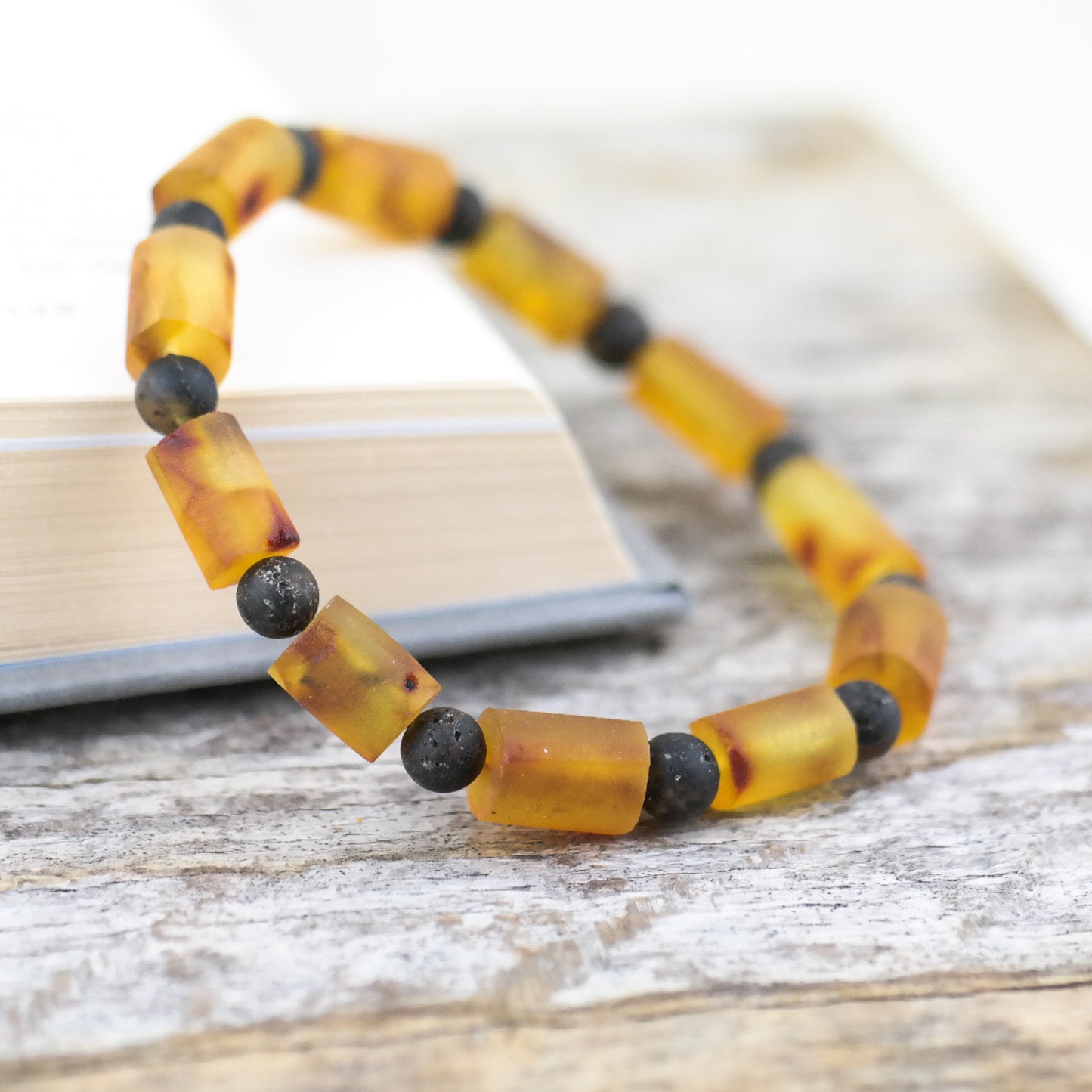 Raw amber bracelets for men