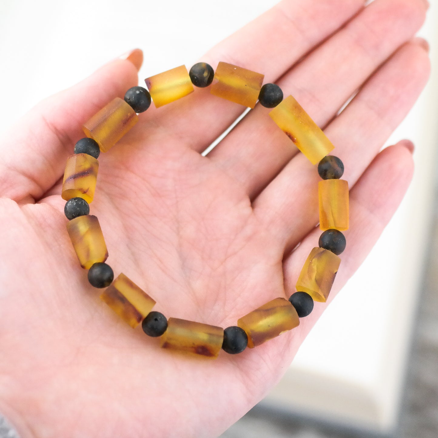 Raw amber bracelets for men