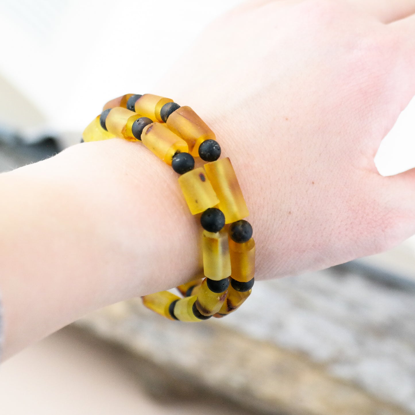 Raw amber bracelets for men