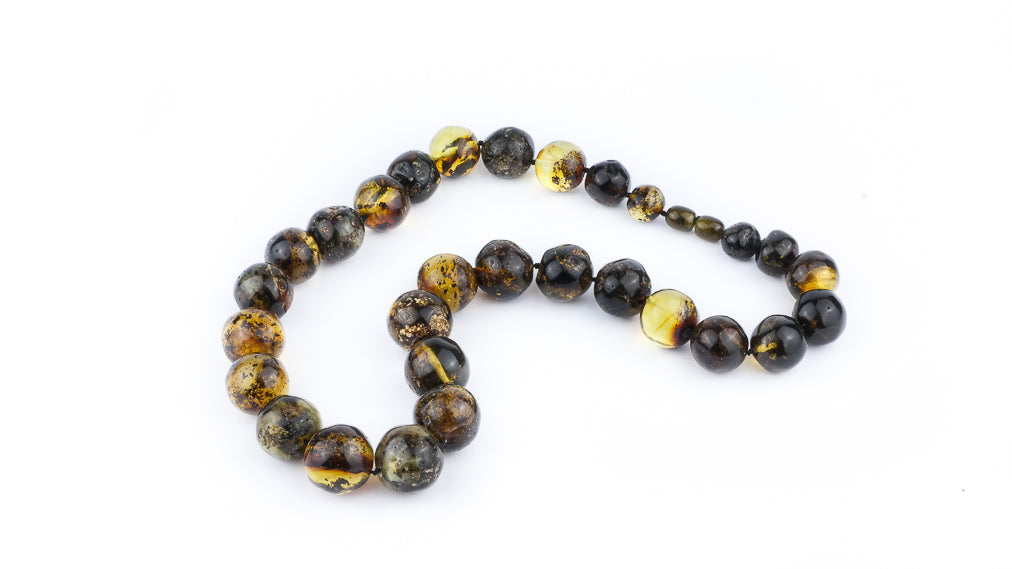Green amber statement necklace