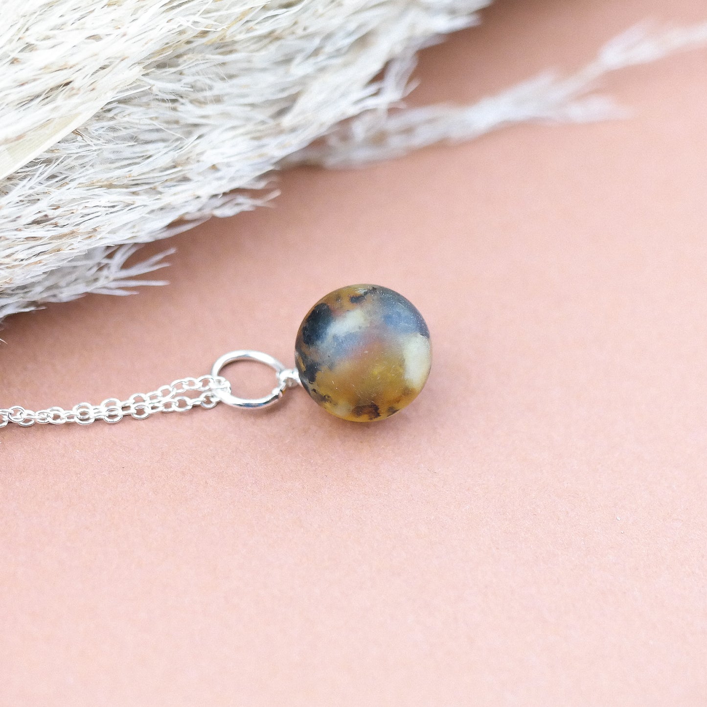 Little raw amber bead pendant