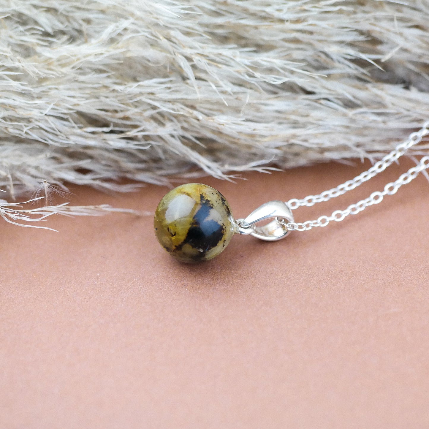 Minimalist natural Baltic amber pendant