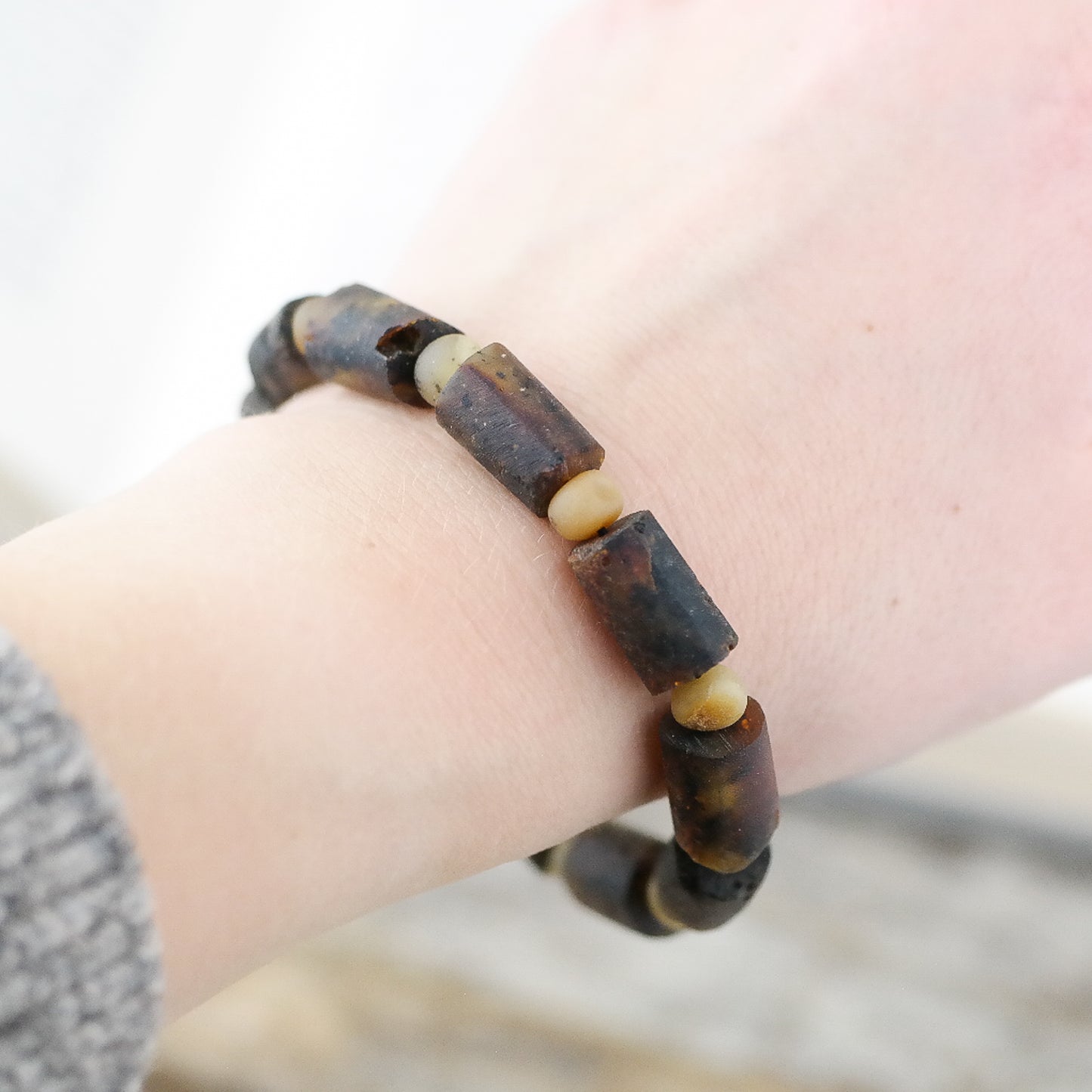 Natural amber bracelet for men