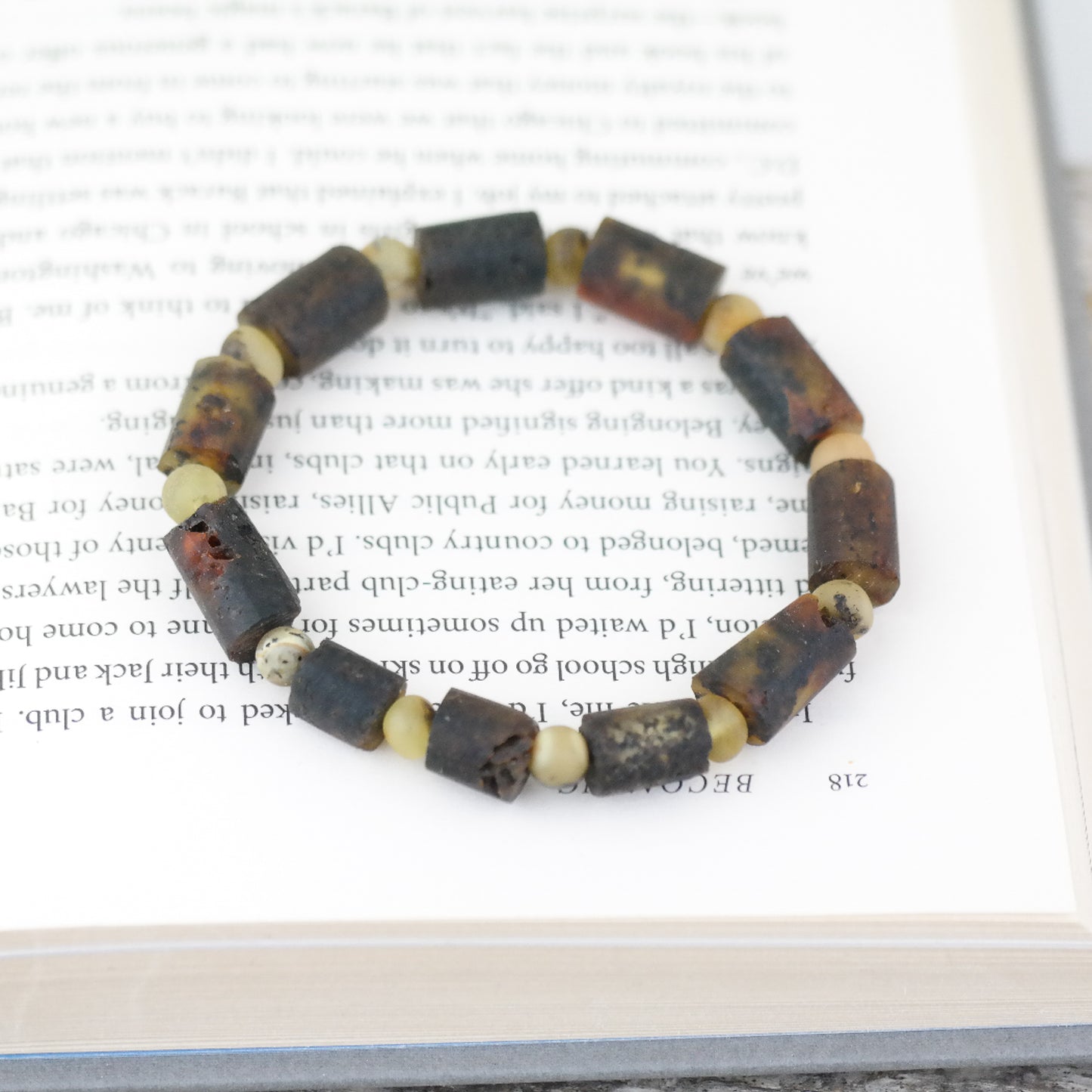 Natural amber bracelet for men