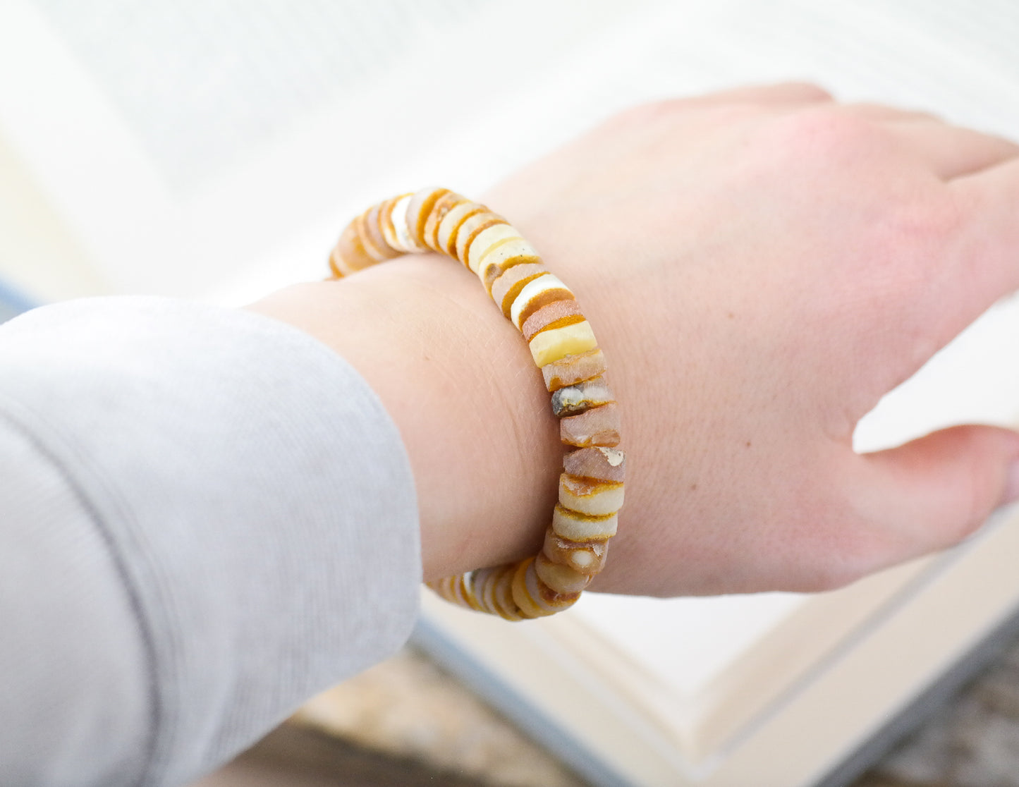 Raw butterscotch unisex amber bracelets