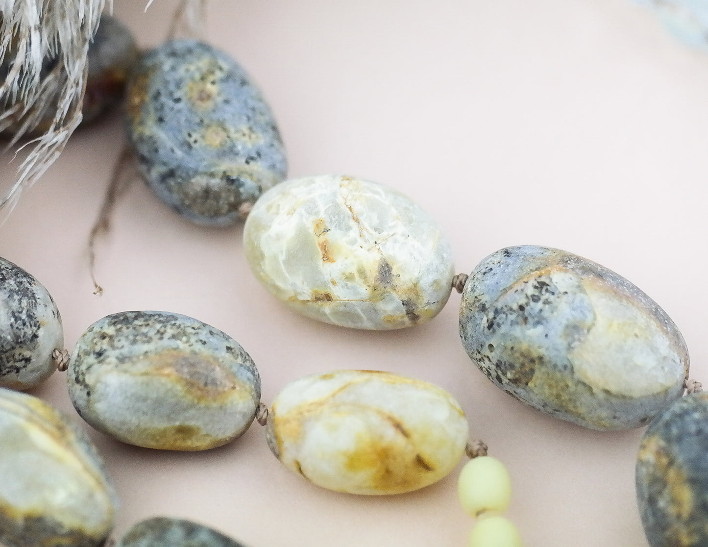 Statement necklace from natural raw amber beads