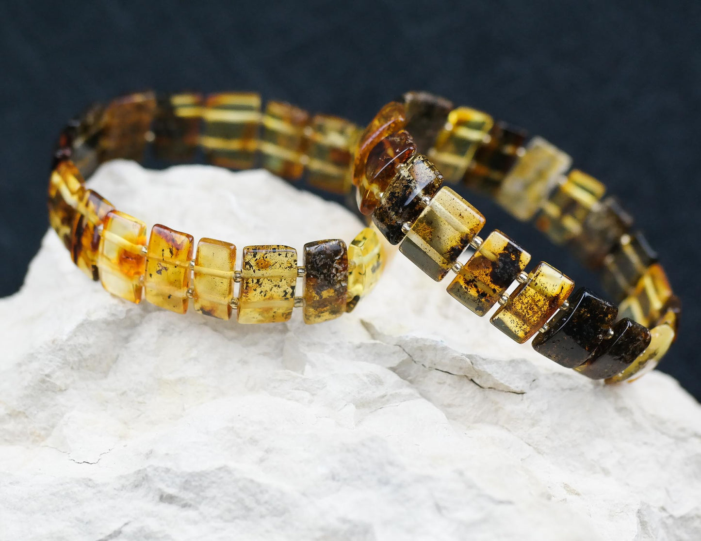 Stylish bracelets from natural Baltic amber perfect for men and women