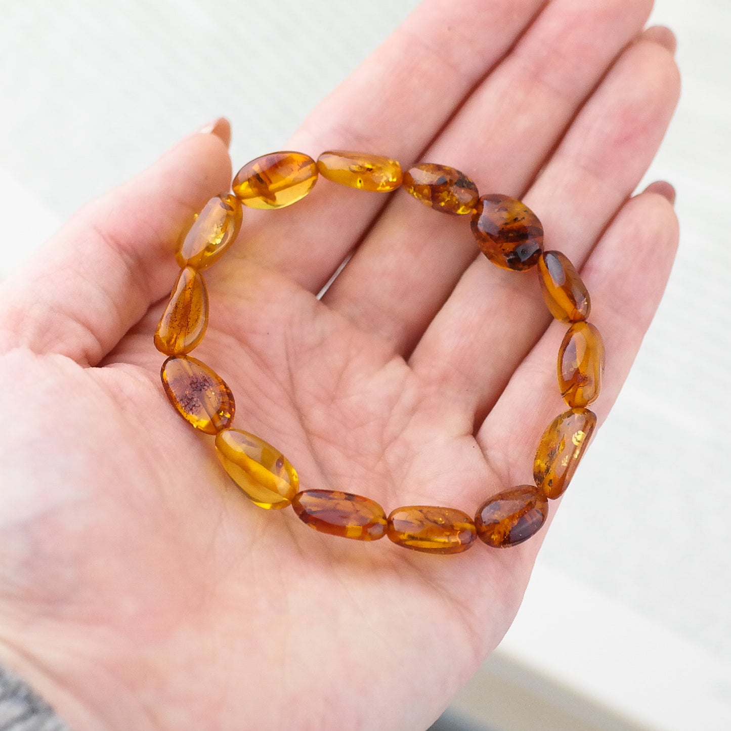 Amber beans bracelet for women