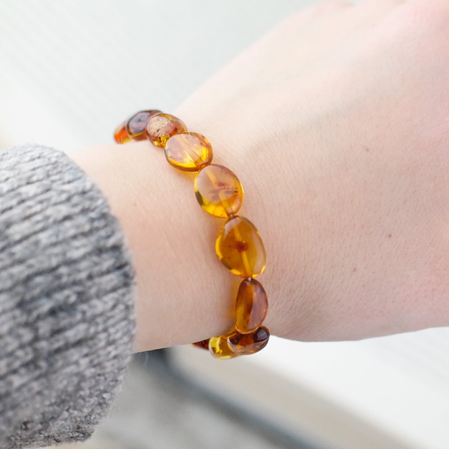 Amber beans bracelet for women