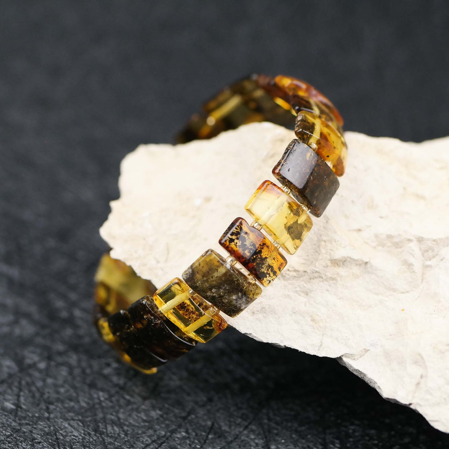 Stylish bracelets from natural Baltic amber perfect for men and women
