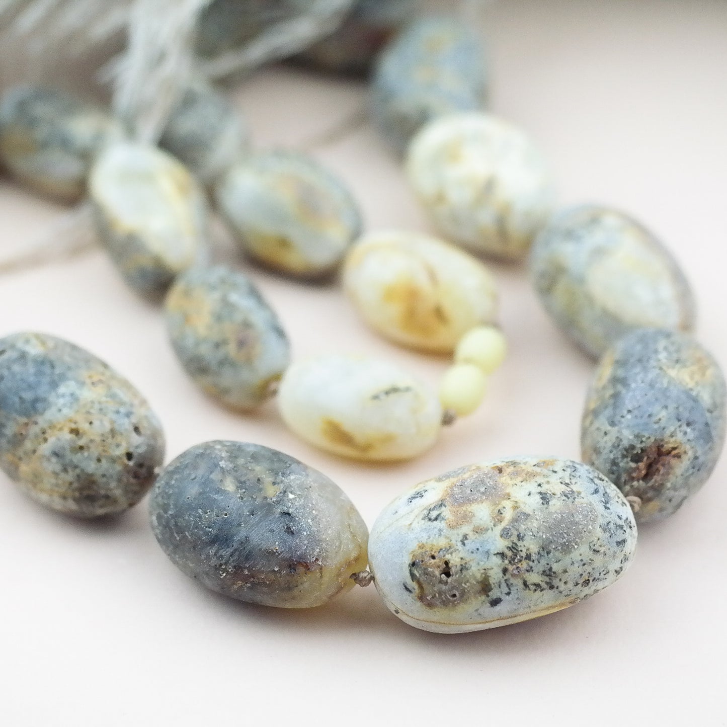 Statement necklace from natural raw amber beads