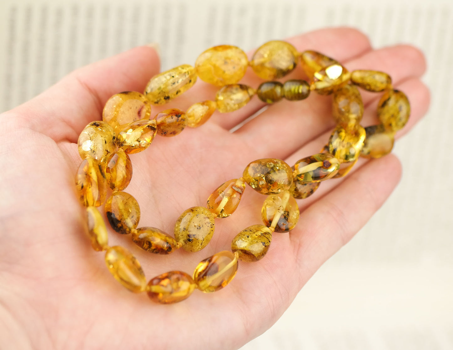 Elegant necklace fro women from natural Baltic amber