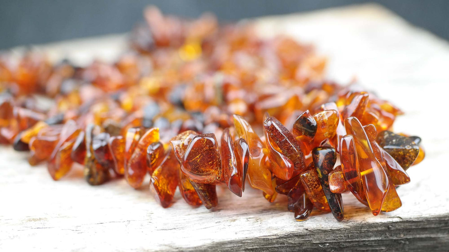 Baltic amber necklace from chip style beads