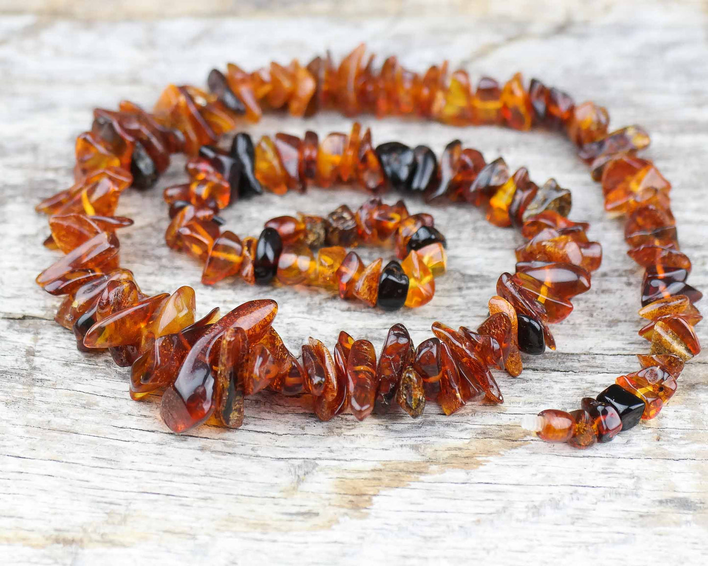 Baltic amber necklace from chip style beads