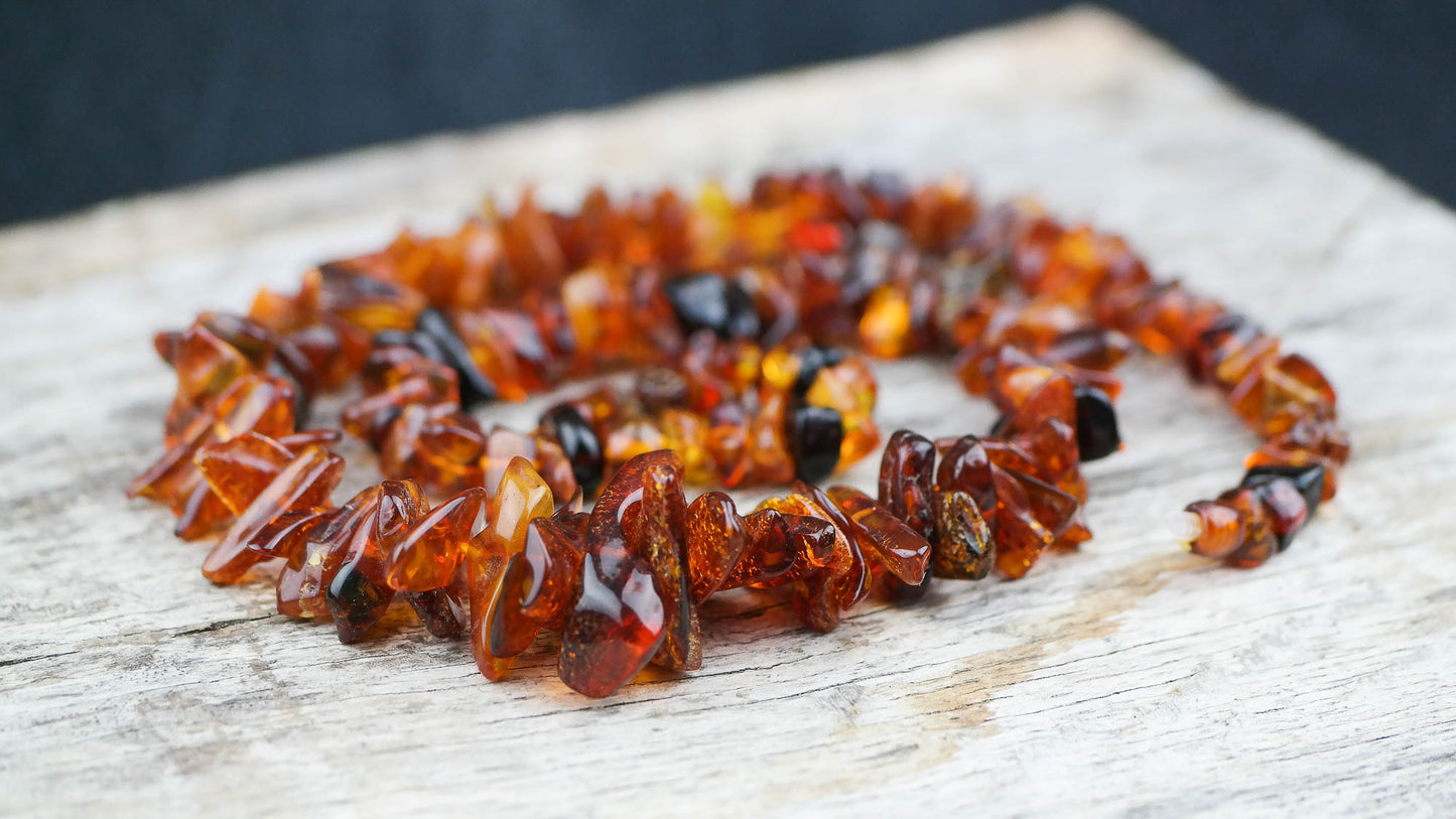 Baltic amber necklace from chip style beads